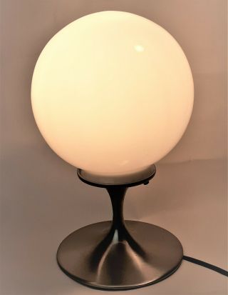 Laurel Chrome & Glass Globe Table Lamp 3 - Way Switch Vintage 1960s Mcm Lighting