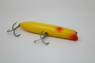 Vintage Gibbs Yellow & Red Darter Wooden Fishing Plug Lure