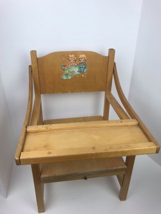 Vintage Child’s Potty Chair Tray 1950s/60s Decal With Elf Candy Canes Lollipops