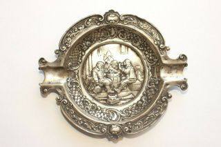Vintage Antique Dutch.  800 Silver 6 " X 5 1/4 " Ashtray
