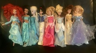 7 Disney Princesses Barbie Dolls Fairytale Vintage