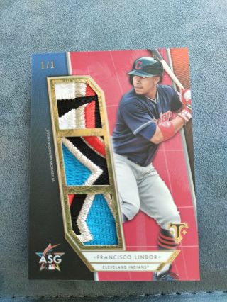 2018 Topps Triple Threads Francisco Lindor All Star Game Patch 1/1 Jersey Relic