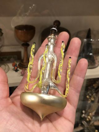 Antique German Mercury Glass Chandelier Christmas Ornament