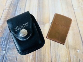 Copper Zippo Lighter C 03 Bradford Pa With Leather Belt Case