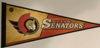 Vintage 1990’s Ottawa Senators 30 " Nhl Hockey Sports Pennant Flag Rare
