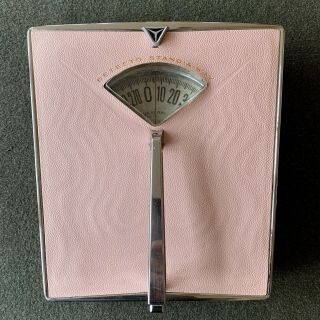 Vintage Retro Mid Century Pink Detecto Bathroom Scale Mcm Chrome