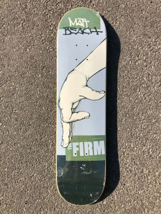 2002 Firm Matt Beach Sign Language Nos Skateboard Deck