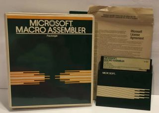 Rare 1984 Microsoft Macro Assembler For Ms - Dos Vintage Green Binder Floppy Disk
