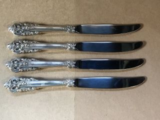 4 Wallace Grand Baroque Sterling Silver Dinner Knives 9 "
