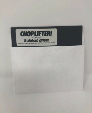 Choplifter Disk By Broderbund For Apple Ii,  Apple Iie,  And Apple Iic