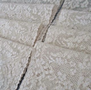 Set 8 Vintage French Alencon Lace Placemats Needlelace Flowers Swags 17 " X 13 "