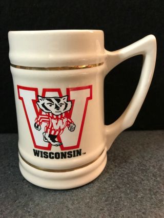 Vintage University Of Wisconsin Beer Stein Mug