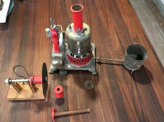 Antique Weeden ? Steam Engine Toy W Burner Saw Hammer