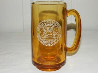 Very Rare Vintage 1964 Wichita State University College Glass Mug Stein Shockers