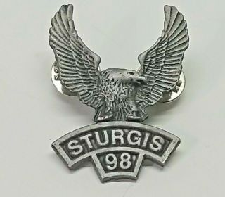 Vintage Sturgis 1998 Hog Harley Owners Group Pin Motorcycle Eagle Pewter