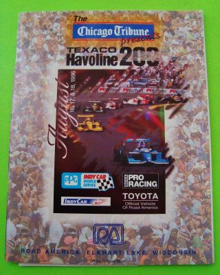 1996 Road America Texaco 200 Indy Car Race Program Rahal Unser Vassar Fittipaldi