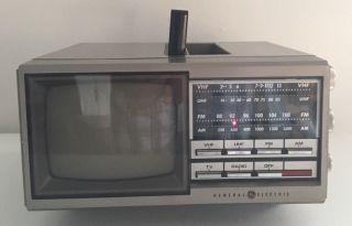 Vintage Ge Portable 5 " Tv Am Fm Radio Model 7 - 7150b General Electric