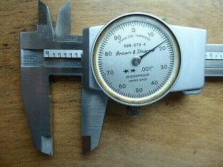 Vtg Machinist Brown Sharpe 599 - 579 - 4 Swiss Made Dial Caliper Micrometer - NoCase 2