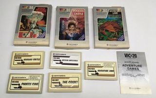 Scott Adams Adventure Series Cartridges For Commodore Vic - 20 - Complete Set Of 5