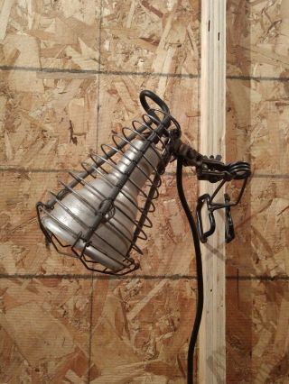 Vintage Industrial Eyeball Clamp On Spotlight Lamp Light Steampunk Mid Century