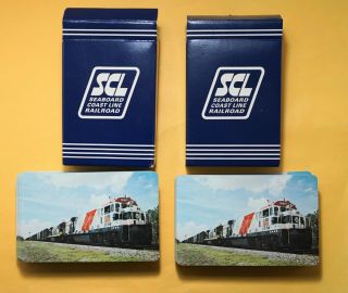 Two S C L Seaboard Coast Line Railroad Co.  2 Full Complete Decks Playing Cards