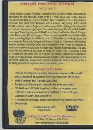 Union Pacific Steam Volume 1 DVD Please Read Entire Description Trains 2