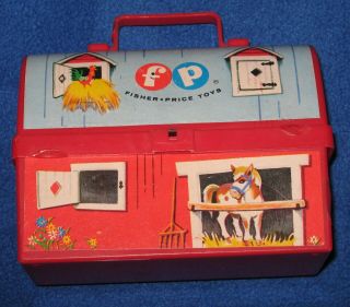 Vintage 1962 Fisher Price Little People Farm Barn Mini Lunch Box 549
