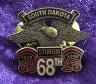 Sturgis Chamber South Dakota 68th 2008 Rally Vest Jacket Hat Pin