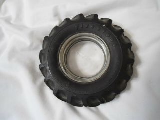 Vintage Firestone Tractor Tire Advertising Ashtray W/ Embossed Glass -