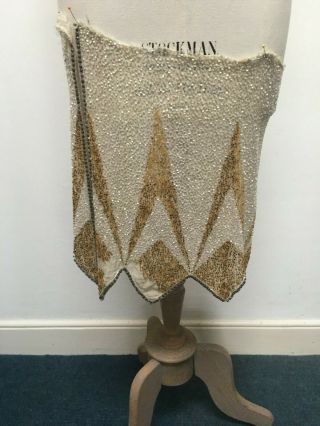 Vintage Art Deco 1920s Couture Beaded Sequin Dress Hem - Dress Fragment
