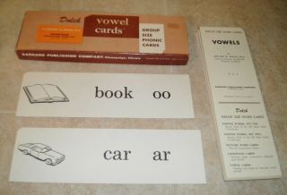 Vintage Dolch Vowel Cards Group Size Phonic Garrard Press Usa Educational 1960 