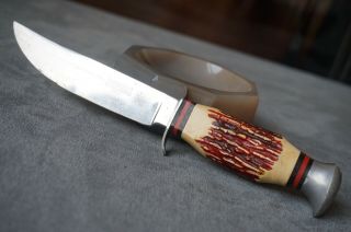 Vtg.  Mundial Brazil Hunting Fishing Knife Chromolybdenum Steel Skin Meat Cutting