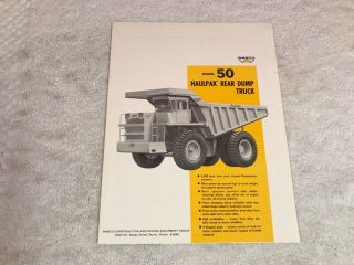 Rare Haulpak Wabco Truck Model 50 Dealer Sales Brochure