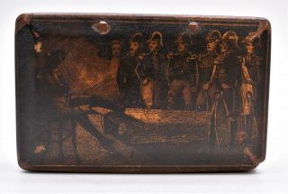 Very Rare Antique 19thc Gilded Napoleon’s Bivouac Snuff Box - Circa 1820