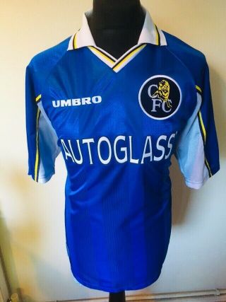 Chelsea 1997 Autoglass Vintage Umbro Home Shirt Jersey Size Xl