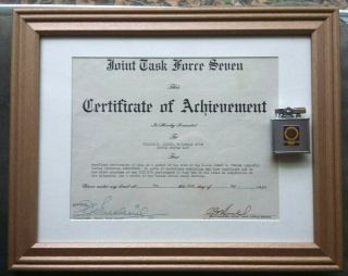 Rare Vintage Joint Task Force Seven Atomic Bomb Test Certificate,  Lighter