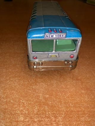 Antique Greyhound Bus Tin Toy Friction Japan Vintage 50 ' s 3