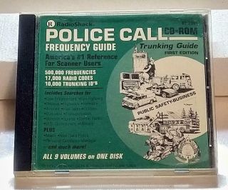 1st Edition 1999 Radio Shack Police Call National Scanner Frequencies Pc Cd - Rom
