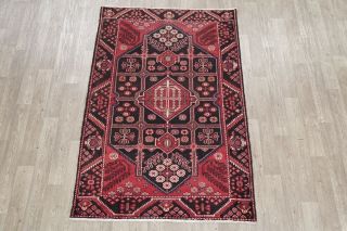 Vintage Geometric Bakhtiari Oriental Area Rug Wool Hand - Knotted Foyer Carpet 5x7