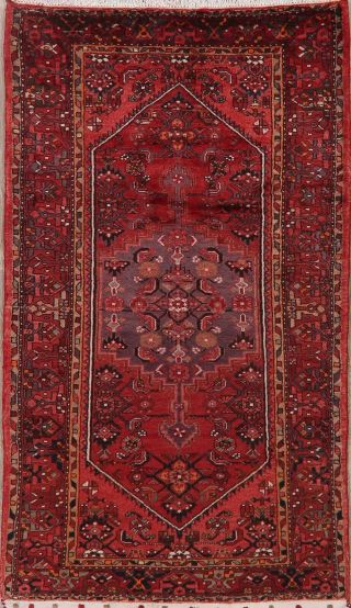 Geometric Oriental Area Rug Wool Hand - Knotted Traditional Red Foyer 4x7 Kitchen