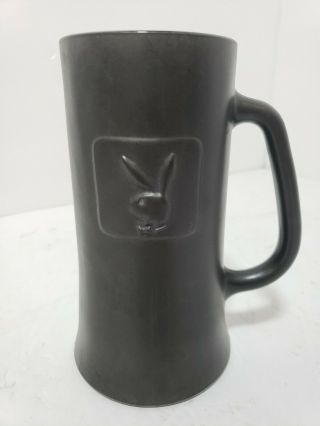 Vintage Playboy Beer Mug Raised Bunny Logo - Clear Glass Bottom