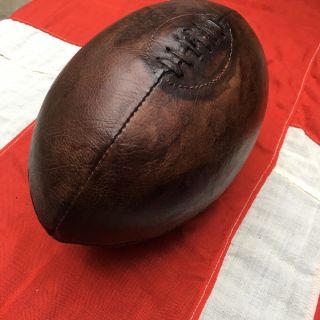Vintage Dark Rosewood Leather Rugby Ball