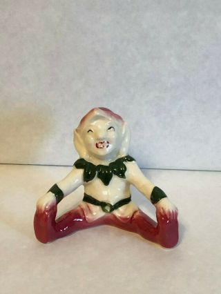 Vintage Ceramic Sitting Pixie / Elf Figurine