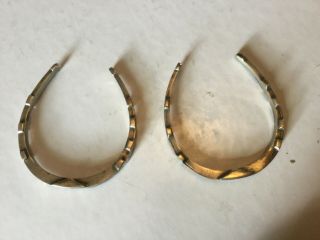 Antique Sterling Silver Hallmarked Napkin Rings Shaped As Horseshoe