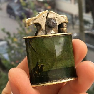 Antique Vintage Derby Semi Automatic Petrol Lighter France Rare For Repair