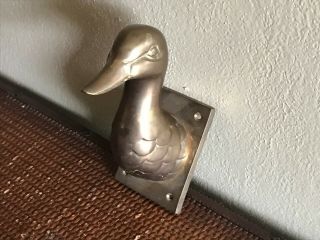Vintage Brass Duck Goose Head Towel Apron Hook Decor Himark Designed A5
