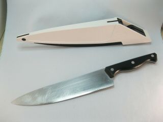 Vintage Pampered Chef 8 " Chefs Knife 1047 & Self Sharpening Storage Case