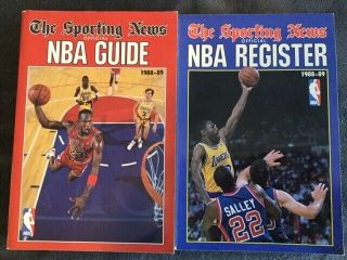2 Pack: 1988 - 89 The Sporting News Nba Official Guide&register Jordan/worthy