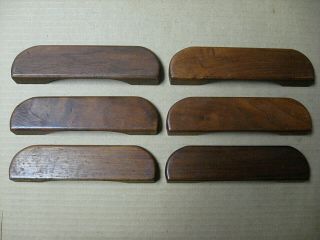 (6) Antique / Vintage Wooden Drawer Pulls / Handles - - Screws