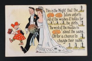 Vintage Rose Co.  Halloween Postcard - Bride And Groom " This Is The Night ".